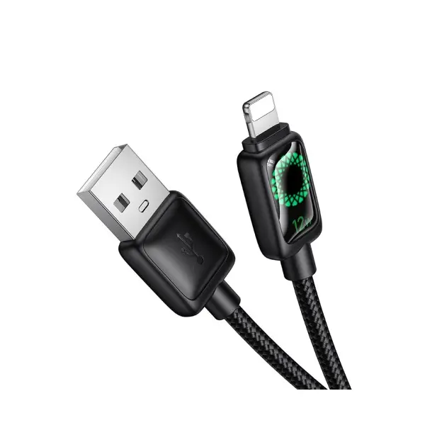 КАБЕЛЬ HOCO U146 MUNDO CHARGING DATA CABLE LIGHTNING 1.2M, ЧОРНИЙ