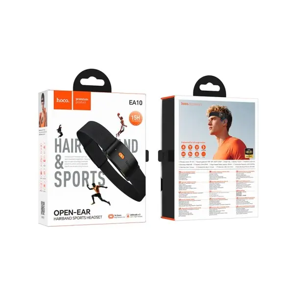 ГАРНІТУРА HOCO EA10 ENERGICA HAIRBAND SPORTS BT HEADSET, ЧОРНИЙ
