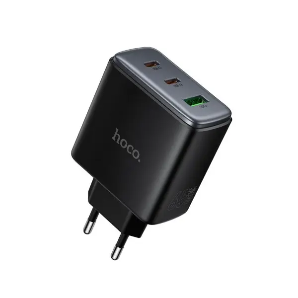 МЕРЕЖЕВИЙ ЗАРЯДНИЙ ПРИСТРІЙ HOCO C160A UPGRADE PD65W (2C1A) CHARGER, ЧОРНИЙ