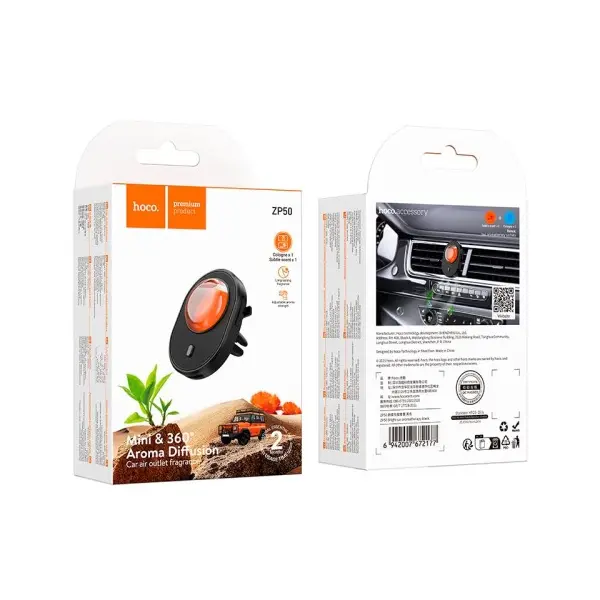MR4_153119 Ароматизатор hoco zp50 bright car aromatherapy, чорний HOCO
