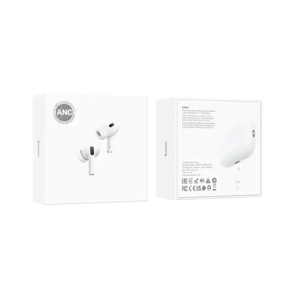 НАВУШНИКИ БЕЗДРОТОВІ HOCO EW94 TRUE WIRELESS ANC NOISE ЧЕРВОНИЙUCTION BT HEADSET, БІЛИЙ