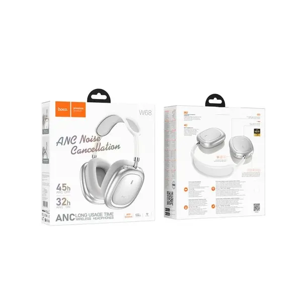 MR4_153142 Навушники накладні hoco w68 calma anc noise-canceling bt headphones, сірий 