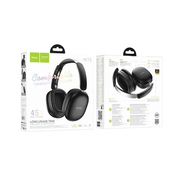НАВУШНИКИ НАКЛАДНІ HOCO W73 GRACEFUL BT HEADPHONES, ЧОРНИЙ