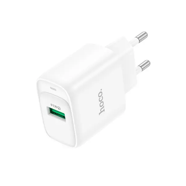 MR4_153027 Мережевий зарядний пристрій hoco c140a smart single port qc3.0 charger 18w (qc, fcp, afc), білий 