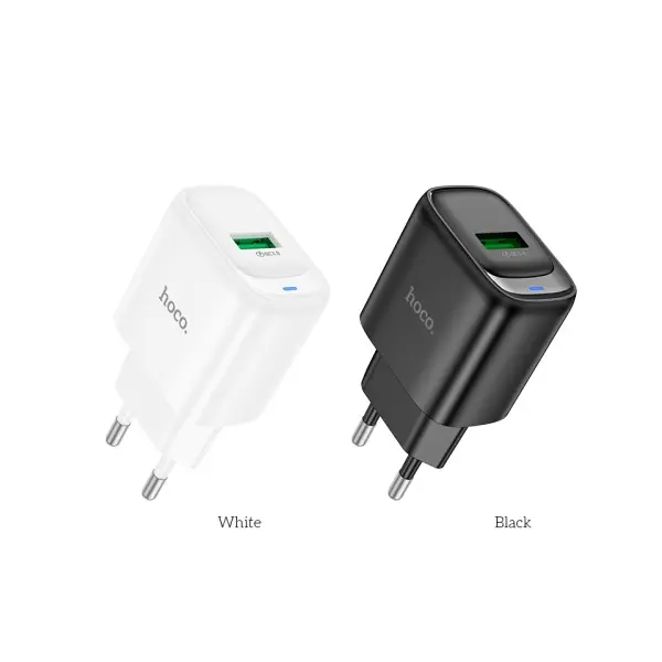 MR4_153027 Мережевий зарядний пристрій hoco c140a smart single port qc3.0 charger 18w (qc, fcp, afc), білий 