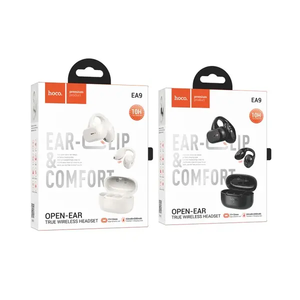MR4_153029 Навушники бездротові hoco ea9 clear sound clip-on true wireless bt headset, чорний 