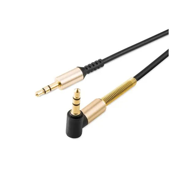 КАБЕЛЬ AUX AUDIO HOCO UPA02 БОКОВОЙ 1M, ЧОРНИЙ