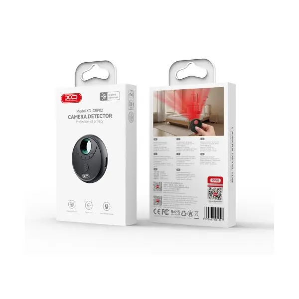 ДЕТЕКТОР КАМЕР XO CRP02 CAMERA SMART DETECTOR INFRARED ANTI-SNOOPING DETECTORS, ЧОРНИЙ