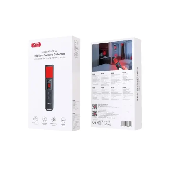 ПОРТАТИВНИЙ ДЕТЕКТОР ЖУЧКІВ XO CRP03 DISPLAY-EQUIPPED SMART DETECTOR, ЧОРНИЙ