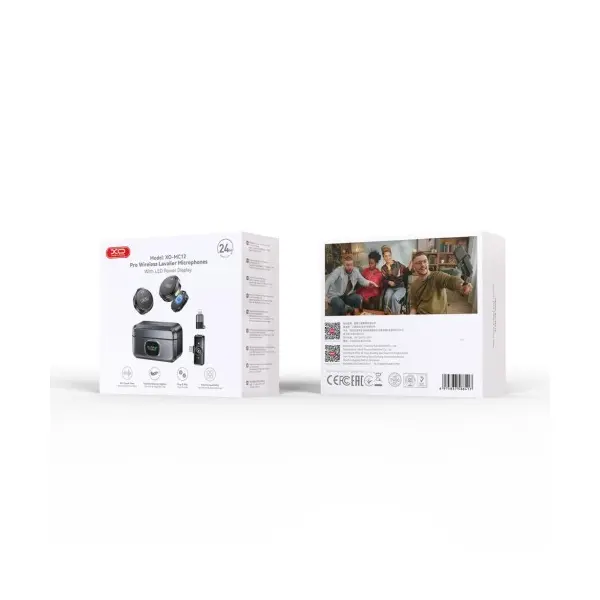 MR4_152982 Мікрофон xo mc12 with type-c smart charging case and lightning adapter, чорний 