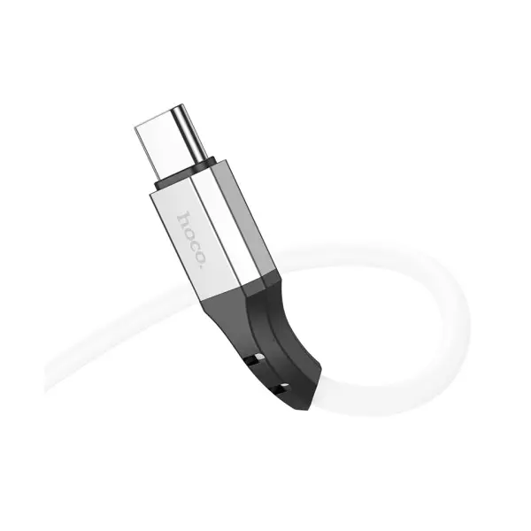 КАБЕЛЬ PD HOCO X86 TYPE-C TO TYPE-C SPEAR 60W SILICONE CHARGING DATA CABLE 1M, БІЛИЙ