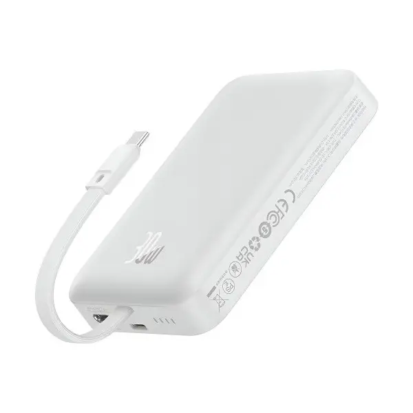 MR4_153210 Зовнішні акумулятори power bank baseus magnetic mini wireless fast charge type-c edition 10 000mah 30w, білий p1002210b223-00 
