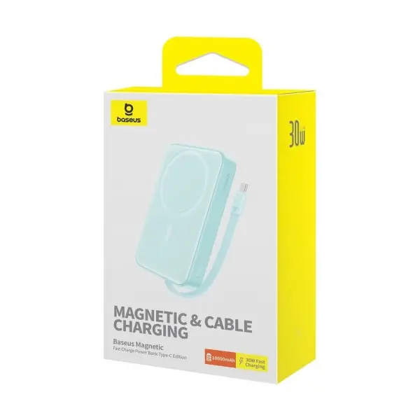 MR4_153211 Зовнішні акумулятори power bank baseus magnetic mini wireless fast charge type-c edition 10 000mah 30w синій p1002210b333-00 