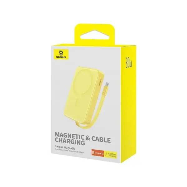 MR4_153212 Зовнішні акумулятори power bank baseus magnetic mini wireless fast charge type-c edition 10 000mah 30w yellow p1002210by23-00 