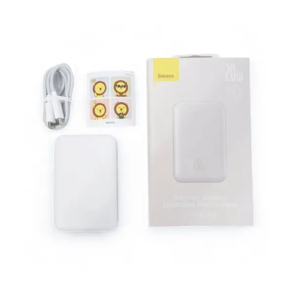 ЗОВНІШНІ АКУМУЛЯТОРИ POWER BANK BASEUS AIRPOW MAGNETIC POWER BANK 6000MAH 20W, БІЛИЙ P10022807213-00