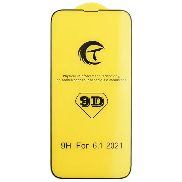 MR1_102061 Захисне скло full glue 9d tempered glass для iphone 13 / 13 pro / iphone 14 / iphone 16e (6.1') black 