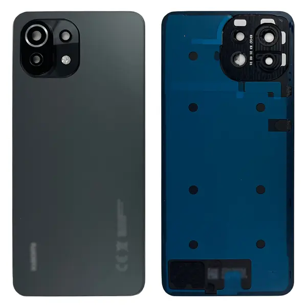 MR1_111116 Задня частина корпусу xiaomi mi 11 lite / mi 11 lite 5g vinyl black (з склом камери) original (prc) 