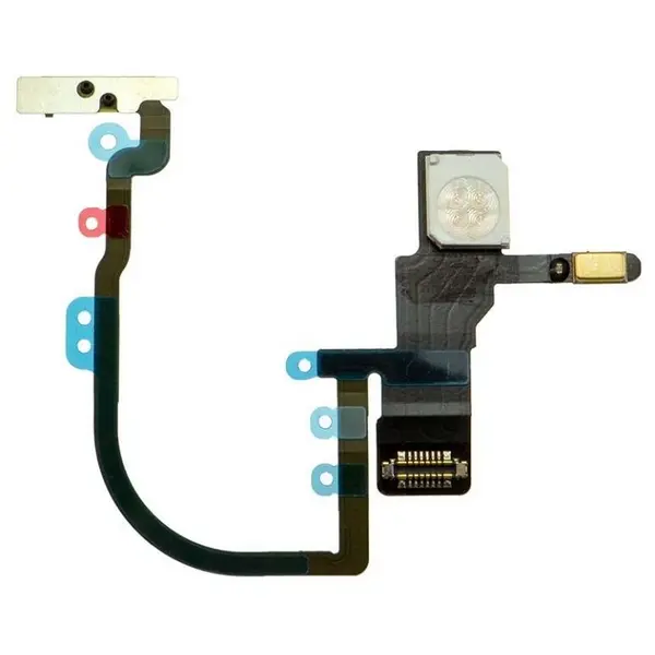 MR1_80306 Шлейф з кнопкою включення, спалахом та мікрофоном для iphone xs max power (6.5") 