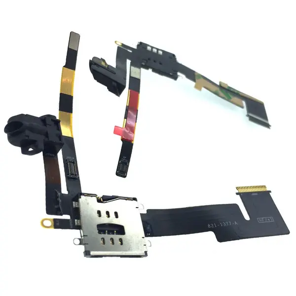 MR1_88451 Шлейф ipad 2 з роз'ємом гарнітури та sim-тримачем (a1395 / a1396 / a1397) 