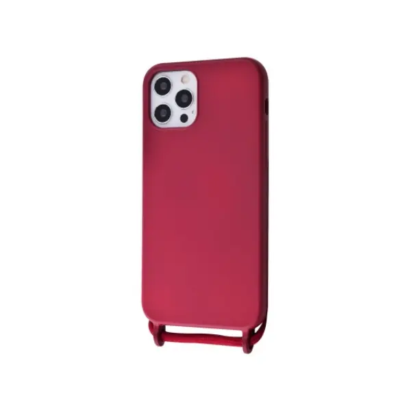 MR1_83744 Чохол (lanyard case) для iphone 12 mini зі шнурком rose red 
