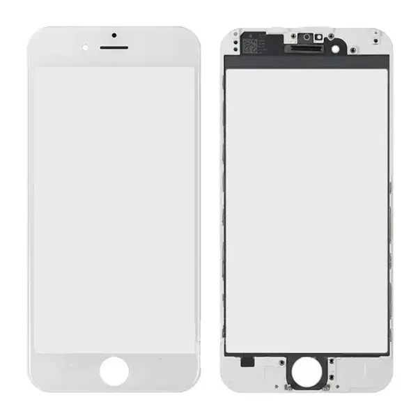 MR1_91281 Скло дисплея (для переклеювання) iphone 6 (4.7") white complete with frame 