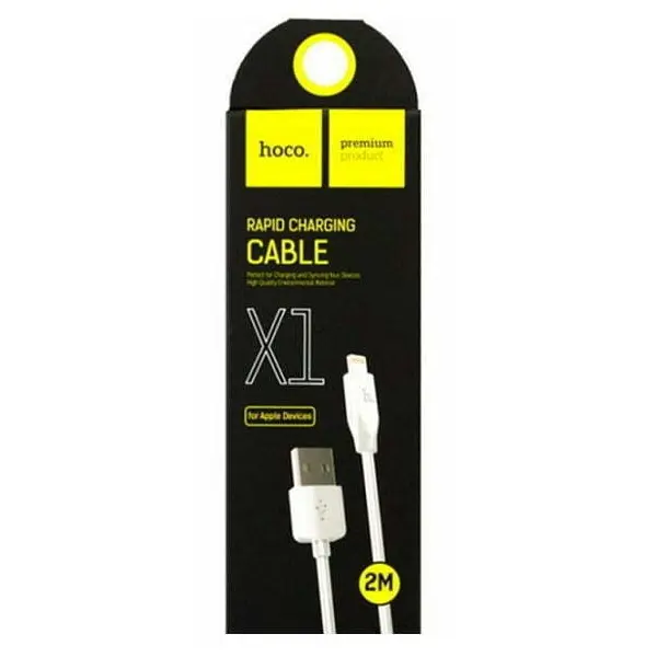 MR1_89664 Кабель usb lightning hoco x1 (2m / 2.4a) white 
