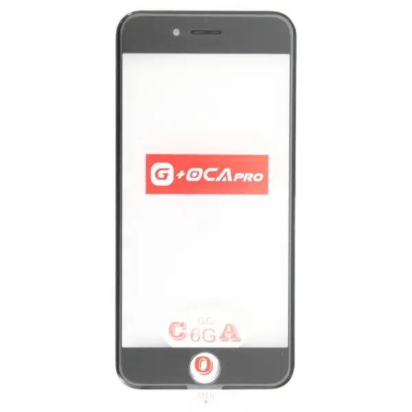 MR1_92537 Скло дисплея iphone 6 (4.7") для переклеювання з рамкою та oca black 