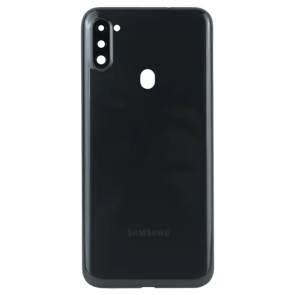 MR1_101088 Задня частина корпусу samsung galaxy m11 sm-m115 / galaxy a11 sm-a115 black (з склом камери) 