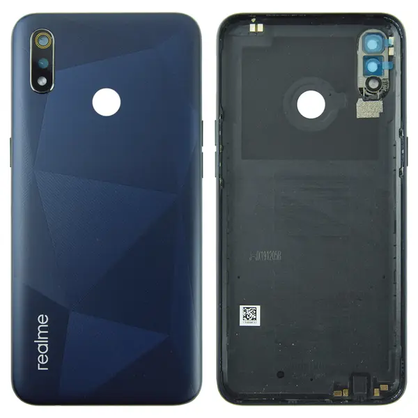MR1_101104 Задня частина корпусу oppo realme 3 (rmx1825 / rmx1821) black (з склом камери) 