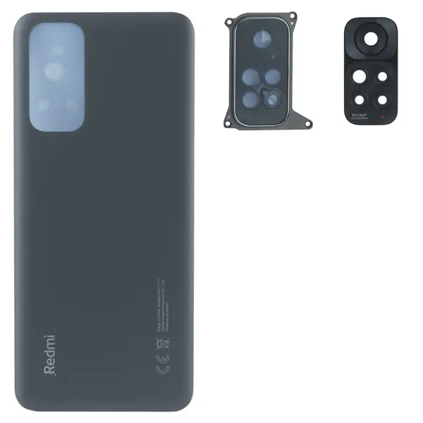 MR1_101676 Задня частина корпусу xiaomi redmi note 11 graphite gray (з склом камери) 