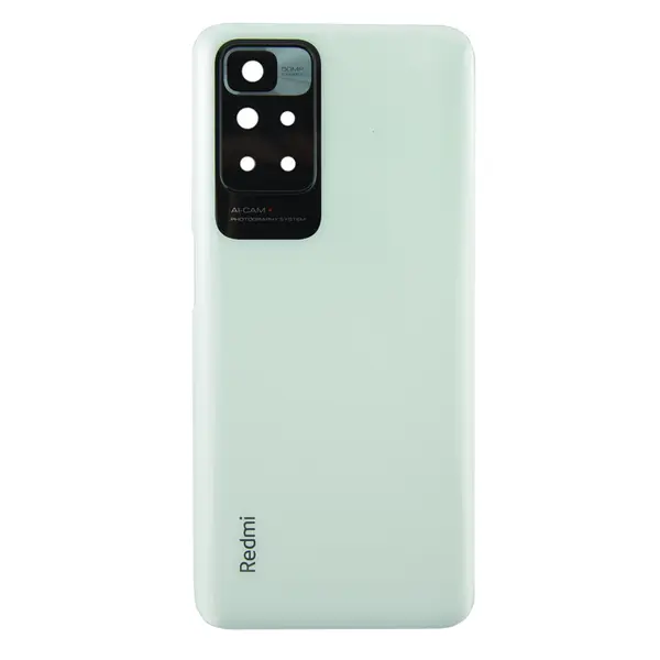MR1_103227 Задня частина корпусу xiaomi redmi 10 / redmi 10 prime pebble white (з склом камери) 