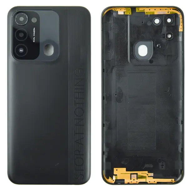MR1_103743 Задня частина корпусу tecno spark 8c magnet black (з склом камери) 