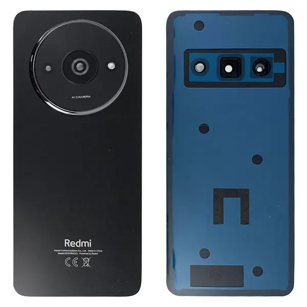 MR1_111127 Задня частина корпусу xiaomi redmi a3 black (з склом камери) original (prc) 