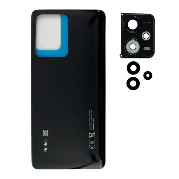 MR1_111590 Задня частина корпусу xiaomi redmi note 12 pro plus obsidian black (з склом камери) original (prc) 