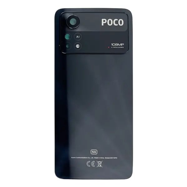 MR1_111669 Задня частина корпусу xiaomi poco x4 pro 5g laser black (з склом камери) original (prc) 