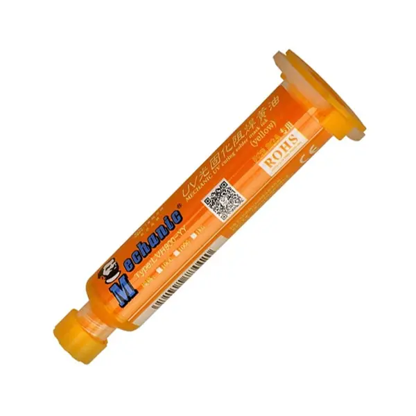 MR1_110806 Паяльна маска mechanic з уф-затвердінням uvh900-yy (жовта 10 ml) 