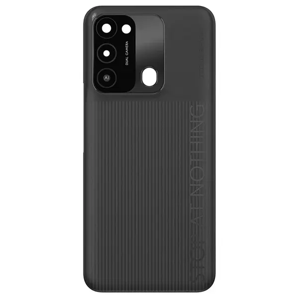 MR1_110974 Задня частина корпусу tecno spark go 2022 black (з склом камери) 
