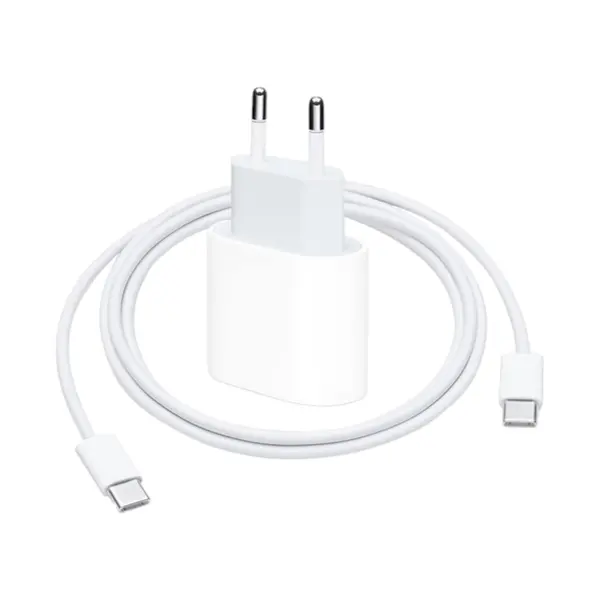 MR3_199998 Мережевий зарядний пристрій apple 20w type-c, кабель pd type-c to type-c, білий 
