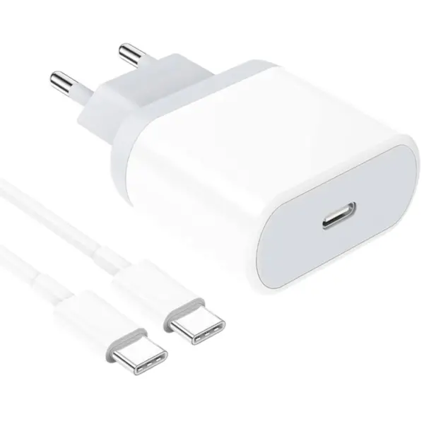 MR3_199999 Мережевий зарядний пристрій apple 25w type-c, кабель pd type-c to type-c, білий PRC