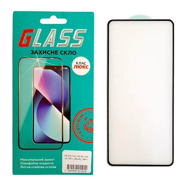 MR3_237207 Скло redmi note 14s (0.3mm, 4d arc люкс) black 