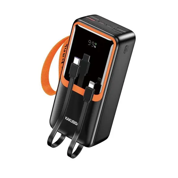 MR3_273246 Зовнішній акумулятор (power bank) kakusiga ksc-1089 30000mah fast charge (4usb-a+type-c, 22.5w), кабель lightning, type-c black 