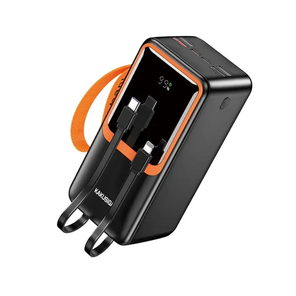 MR3_273247 Зовнішній акумулятор (power bank) kakusiga ksc-1090 50000mah fast charge (4usb-a+type-c, 22.5w), кабель lightning, type-c black 