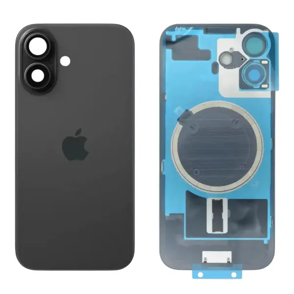 MR3_273248 Задня кришка (скло) iphone 17 black, сервісний оригінал у зборі на рамці, зі склом камери 
