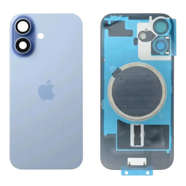 MR3_273251 Задня кришка (скло) iphone 17 mist blue, сервісний оригінал у зборі на рамці, зі склом камери 