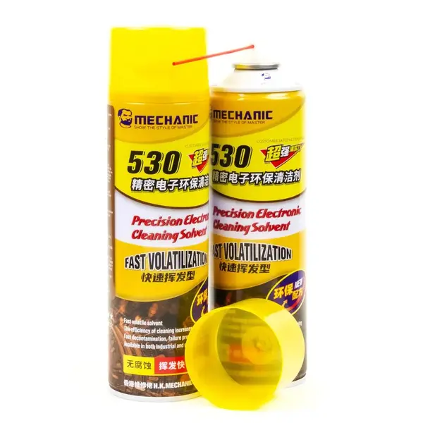 MR3_331159 Спрей для чищеннячутливої електроніки mechanic 530 (600 мл) жовтий 
