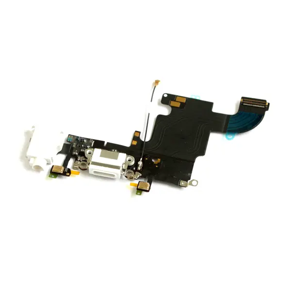 MR3_6920 Шлейф iphone 6s з роз'ємом зарядки, аудіо роз'ємом та мікрофоном білий 