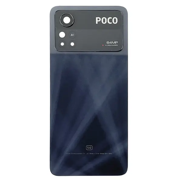 MR1_104444 Задня частина корпусу xiaomi poco x4 pro 5g laser black (з склом камери) 