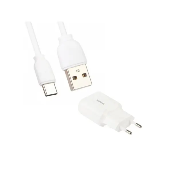 MR3_103665 Мережевий зарядний пристрій remax rp-u22a 2.4a 2usb, кабель type-c білий 