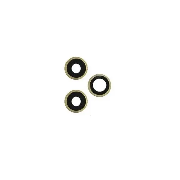 MR3_105202 Скло камери для iphone 11 pro, iphone 11 pro max, з рамкою gold (комплект 3шт.) 
