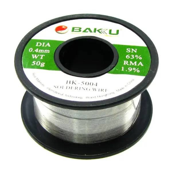 MR3_105240 Припій baku bk-5004 (0, 4mm, 50g, sn 63%, pb 35.1%, rma 1.9%) 